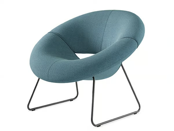 LXR18 - Sled base upholstered fabric armchair by LEOLUX LX - view 2
